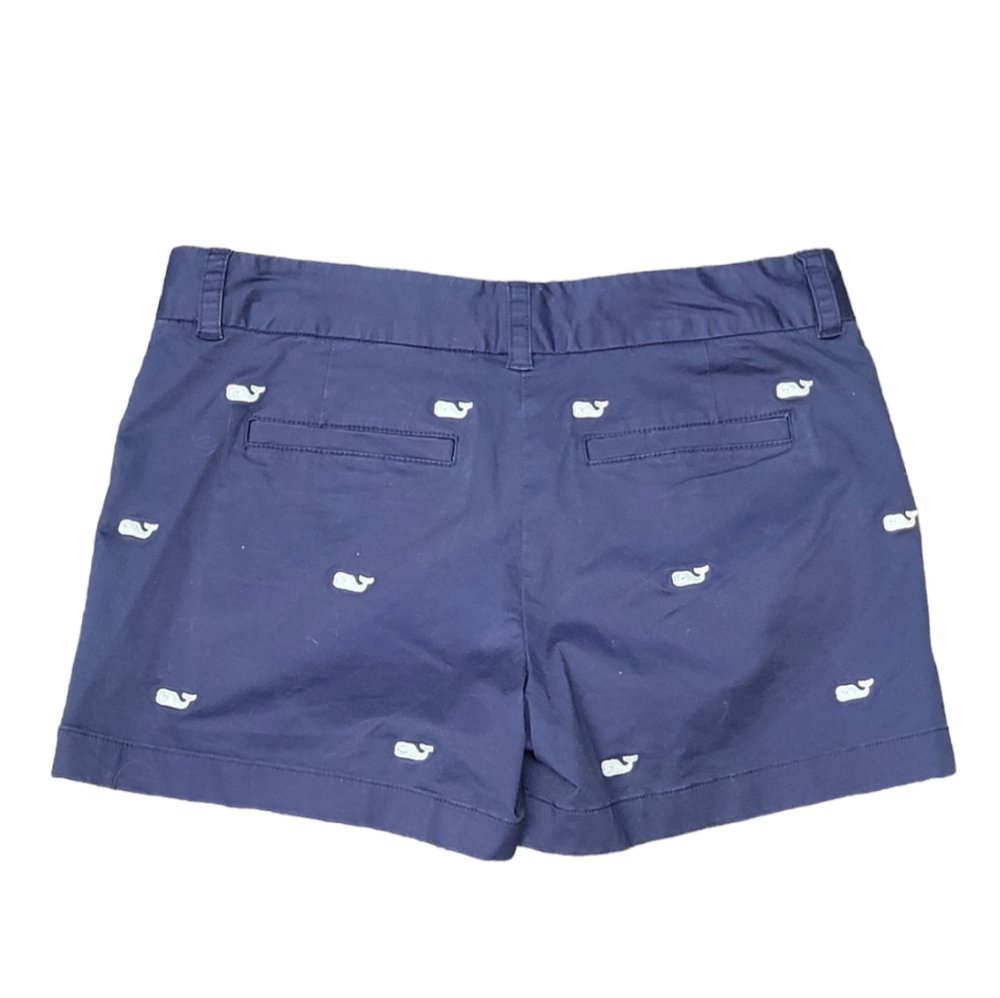 Vineyard Vines Ladies Dayboat Classic Shorts Navy Embroidered Whale Size 0 - Picture 2 of 3